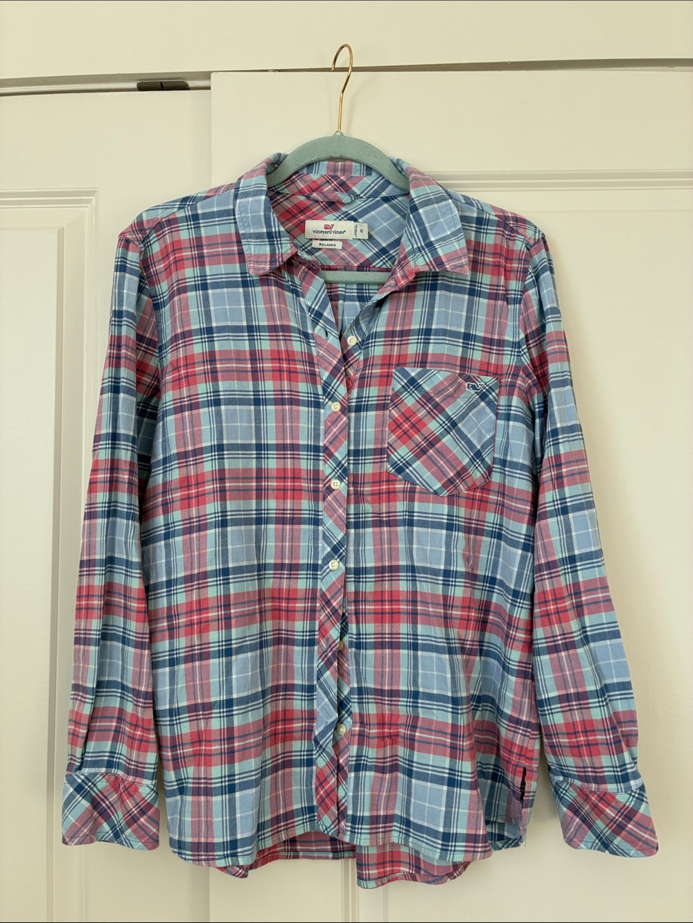 Vineyard Vines Red & Blue Plaid Button-Down Shirt